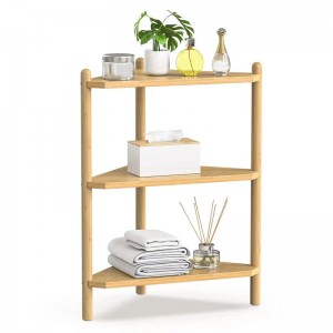 Raft de colț de duș din bambus