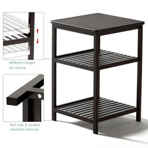 3niveluri din lemn de bambus din lemnnoptieră modernănopținopți rotunde de la capăt lateral accent de cafea