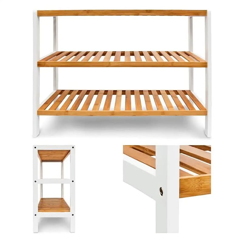 Stand Stand Shelf Organizator de pantofi din bambus