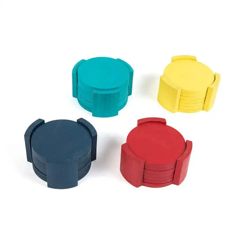 Cupa colorată de bambus modern căldură tigaie bere bere bambus bea coaster set rotund